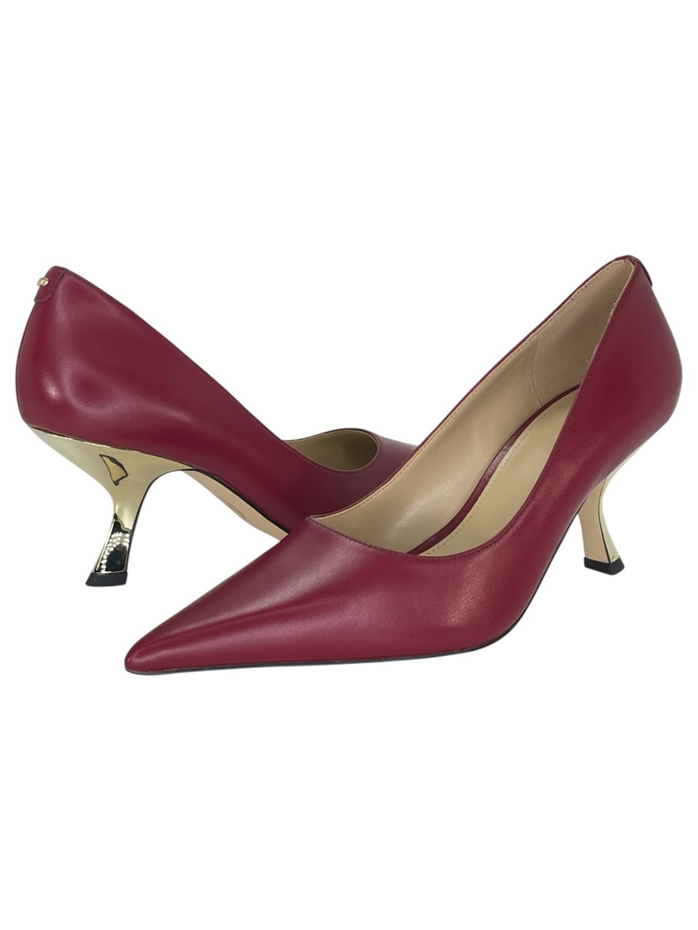 Michael Kors Luna Dark Red Leather Womens Heels Size 8M - Picture 9 of 11